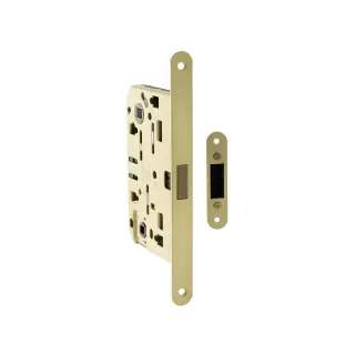 BON2XTWC60SB - Bonaiti Polaris 2XT Magnetic Latch/Bathroom Lock (60mm backset) - Satin Brass