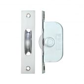 FBBP01SC - Zoo Hardware Fulton & Bray Brass Ball Bearing Pulleys - 117mm x 25mm Square Forend Satin Chrome