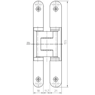 Click Here To Enlarge This Photo Of TE 240 3D Simonswerk TECTUS Concealed Hinge 155mm x 21mm (60kg)