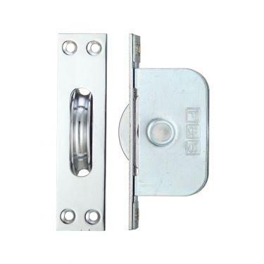 Click Here To Enlarge This Photo Of FBBP02CP - Zoo Hardware Fulton & Bray Brass Ball Bearing Pulleys - 127mm x 28mm Square Forend Polished Chrome