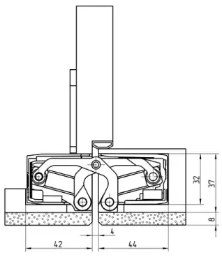 Click Here To Enlarge This Photo Of TE 540 3D A8 FR Simonswerk TECTUS Fire Rated Concealed Projection Hinge 200mm x 32mm (100kg)