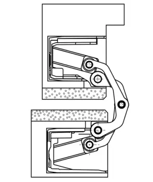 Click Here To Enlarge This Photo Of TE 540 3D A8 FR Simonswerk TECTUS Fire Rated Concealed Projection Hinge 200mm x 32mm (100kg)