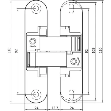 Click Here To Enlarge This Photo Of AN 150 3D Simonswerk ANSELMI Concealed Hinge 110mm x 24mm (40kg)