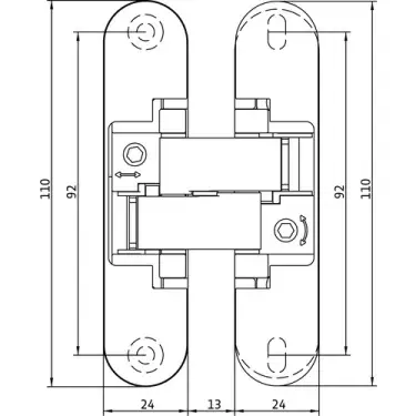 Click Here To Enlarge This Photo Of AN 160 3D Simonswerk ANSELMI Concealed Hinge 110mm x 24mm (60kg)