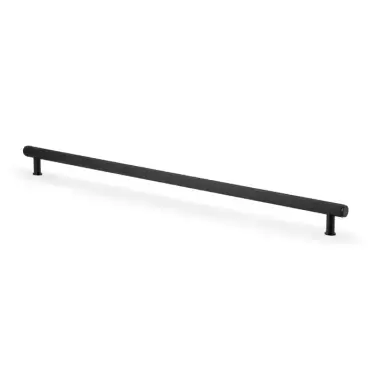 Click Here To Enlarge This Photo Of AW809R-448-BL - Alexander & Wilks Crispin Reeded T-Bar Cupboard Pull Handle - Black - 448mm