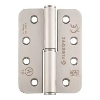 H3N1203/13/SSS/R/R - Carlisle Brass Eurospec 102mm x 76mm x 3mm Grade 13 Lift Off Hinges (Radius) Satin Stainless Steel (Right Hand)