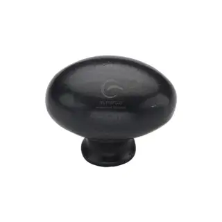 RDB118 32 M.Marcus Rustic Dark Bronze Cabinet Knob Oval Design 32mm