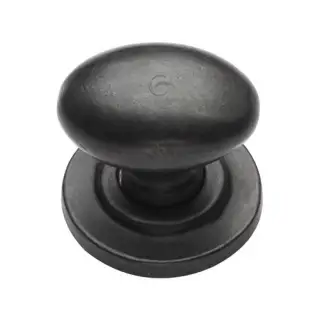 RDB179 38 M.Marcus Rustic Dark Bronze Cabinet Knob Oval Design on Rose 38mm