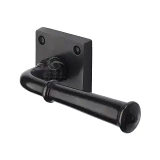 RDB1933 M.Marcus Rustic Dark Bronze Door Handle Lever Latch on Square Rose Claverley Design