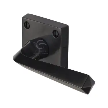 Click Here To Enlarge This Photo Of RDB1953 M.Marcus Rustic Dark Bronze Door Handle Lever Latch on Square Rose Donnington Design