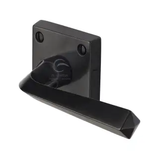 RDB1953 M.Marcus Rustic Dark Bronze Door Handle Lever Latch on Square Rose Donnington Design