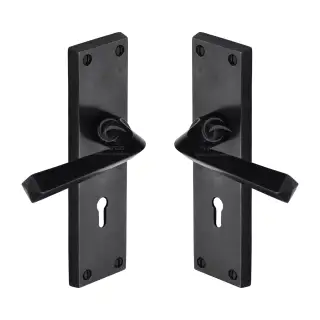 RDB2500 M&period;Marcus Rustic Dark Bronze Door Handle Lever Lock Bridgnorth Design