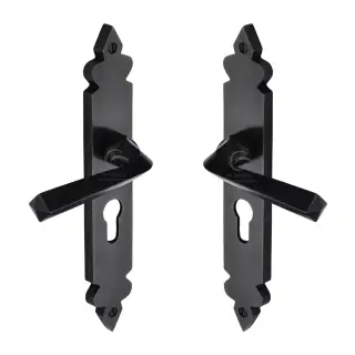 RDB3648 M&period;Marcus Rustic Dark Bronze Door Handle Euro Profile Ironbridge Design