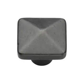 RDB390 32 M.Marcus Rustic Dark Bronze Cabinet Knob Square Pyramid Design 32mm