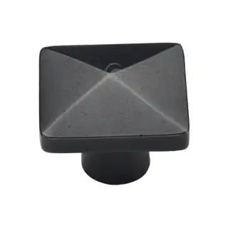 RDB390 38 M.Marcus Rustic Dark Bronze Cabinet Knob Square Pyramid Design 38mm