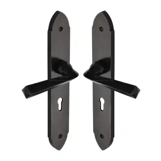 RDB4400 M&period;Marcus Rustic Dark Bronze Door Handle Lever Lock Grafton Design