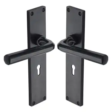 Click Here To Enlarge This Photo Of RDB45400 M.Marcus Rustic Dark Bronze Door Handle Lever Lock Octave Design