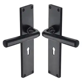 RDB45400 M.Marcus Rustic Dark Bronze Door Handle Lever Lock Octave Design