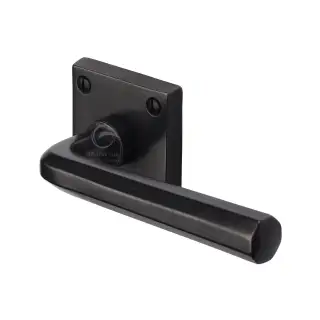 RDB4545 M.Marcus Rustic Dark Bronze Door Handle Lever Latch on Square Rose Octave Design