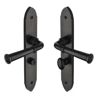 RDB5830 M&period;Marcus Rustic Dark Bronze Door Handle Bathroom Set Ludlow Design