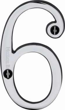 Click Here To Enlarge This Photo Of C1560 6-PC Heritage Brass Numeral 6 Face Fix 76mm (3") Polished Chrome Finish