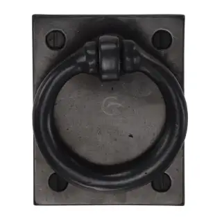 RDB6367 M.Marcus Rustic Dark Bronze Ring Drop Pull on Plate