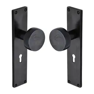RDB88000 M&period;Marcus Rustic Dark Bronze Door Mortice Knob on Lock Backplate Olympic Design