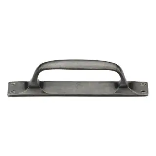 RPW1142 228 M.Marcus Rustic Pewter Cabinet Pull Handle On Plate 228mm