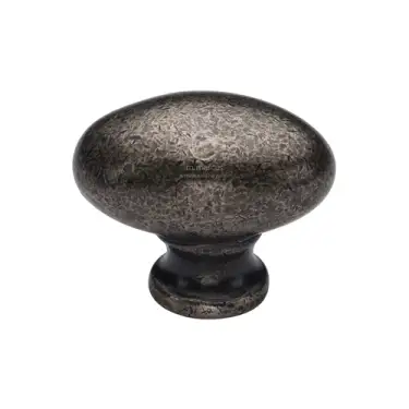 Click Here To Enlarge This Photo Of RPW118 38 M.Marcus Rustic Pewter Cabinet Knob Oval Design 38mm