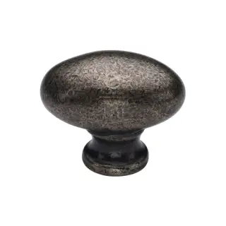 RPW118 38 M.Marcus Rustic Pewter Cabinet Knob Oval Design 38mm