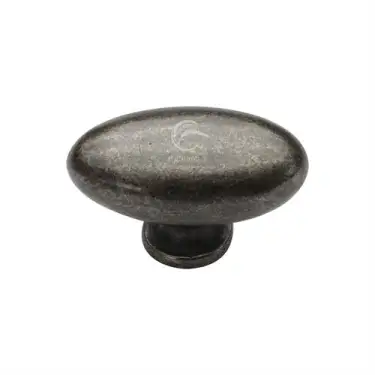Click Here To Enlarge This Photo Of RPW118 50 M.Marcus Rustic Pewter Cabinet Knob Oval Design 50mm
