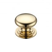 FCH01C - Zoo Hardware Victorian Cupboard Knob 38mm dia. Polished Brass