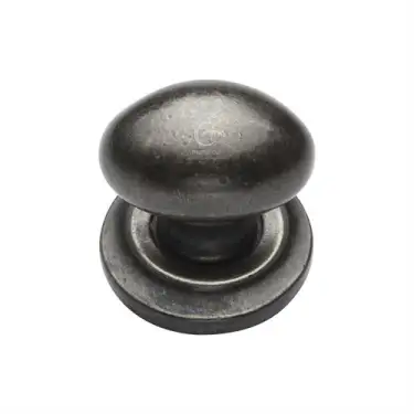 Click Here To Enlarge This Photo Of RPW179 32 M.Marcus Rustic Pewter Cabinet Knob Oval Design on Rose 32mm