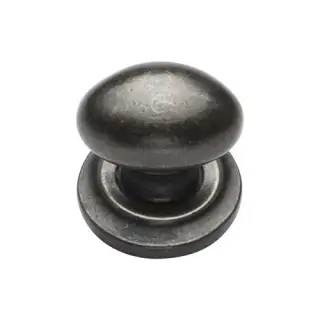 RPW179 32 M.Marcus Rustic Pewter Cabinet Knob Oval Design on Rose 32mm