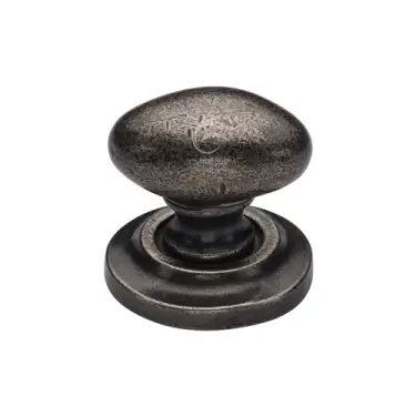 Click Here To Enlarge This Photo Of RPW179 38 M.Marcus Rustic Pewter Cabinet Knob Oval Design on Rose 38mm