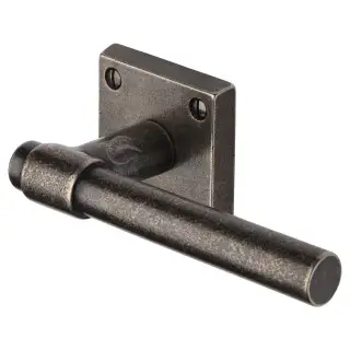 RPW2390 M.Marcus Rustic Pewter Door Handle Lever Latch on Square Rose Fountain Design