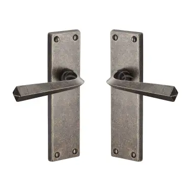 Click Here To Enlarge This Photo Of RPW2510 M.Marcus Rustic Pewter Door Handle Lever Latch Bridgnorth Design