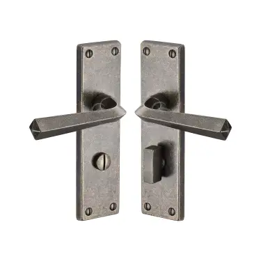 Click Here To Enlarge This Photo Of RPW2530 M.Marcus Rustic Pewter Door Handle Bathroom Set Bridgnorth Design