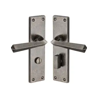 RPW2530 M.Marcus Rustic Pewter Door Handle Bathroom Set Bridgnorth Design