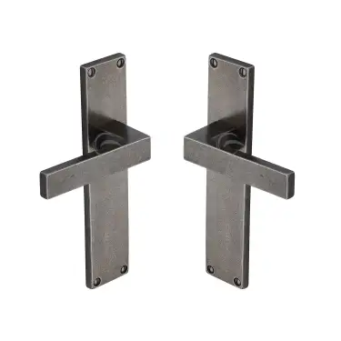 Click Here To Enlarge This Photo Of RPW3110 M.Marcus Rustic Pewter Door Handle Lever Latch Cheswell Design