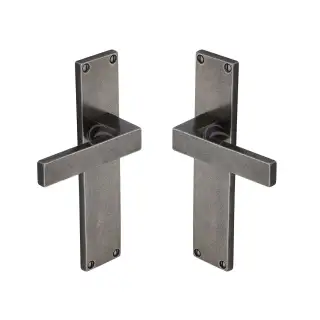 RPW3110 M.Marcus Rustic Pewter Door Handle Lever Latch Cheswell Design