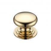 FCH01D - Zoo Hardware Victorian Cupboard Knob 45mm dia. Polished Brass