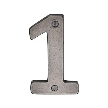 Click Here To Enlarge This Photo Of RPW351 1 M.Marcus Rustic Pewter Numeral 1 Screw Fixing 76mm (3")