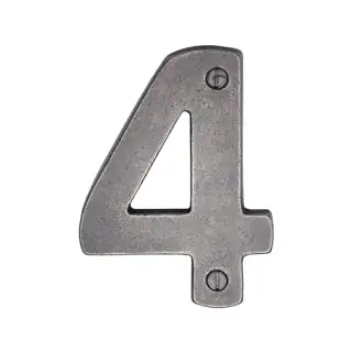 RPW351 4 M.Marcus Rustic Pewter Numeral 4 Screw Fixing 76mm (3")