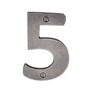 RPW351 5 M.Marcus Rustic Pewter Numeral 5 Screw Fixing 76mm (3")