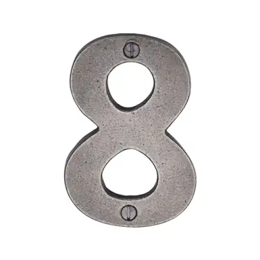 Click Here To Enlarge This Photo Of RPW351 8 M.Marcus Rustic Pewter Numeral 8 Screw Fixing 76mm (3")