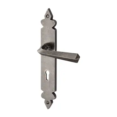 Click Here To Enlarge This Photo Of RPW3600 M.Marcus Rustic Pewter Door Handle Lever Lock Ironbridge Design