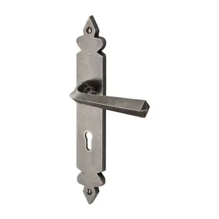 RPW3600 M.Marcus Rustic Pewter Door Handle Lever Lock Ironbridge Design