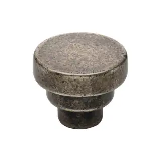 RPW3624 32 M.Marcus Rustic Pewter Cabinet Knob Round Stepped Design 32mm
