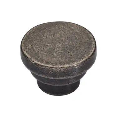Click Here To Enlarge This Photo Of RPW3624 38 M.Marcus Rustic Pewter Cabinet Knob Round Stepped Design 38mm